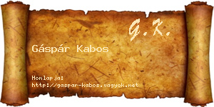 Gáspár Kabos névjegykártya