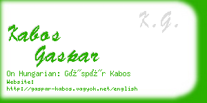 kabos gaspar business card